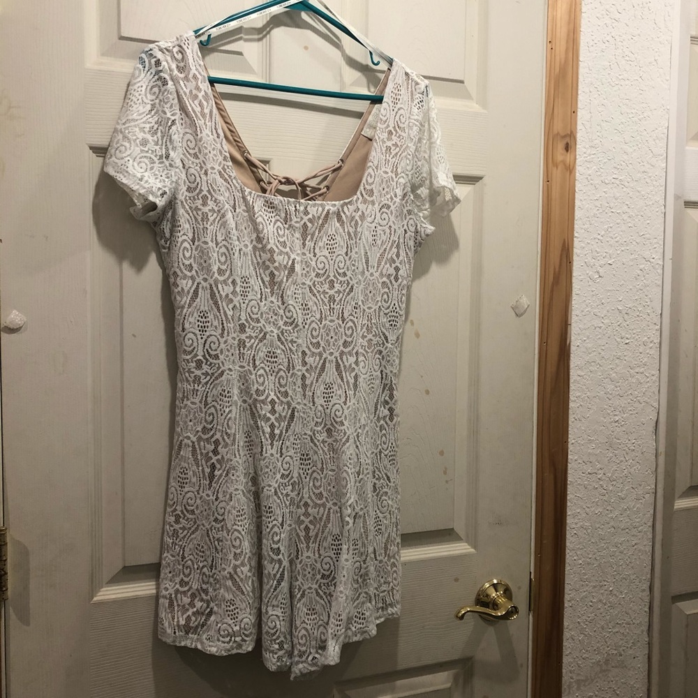 Forever21 White Lace Romper